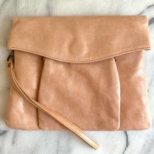 HOBO Tan Leather Clutch Wristlet